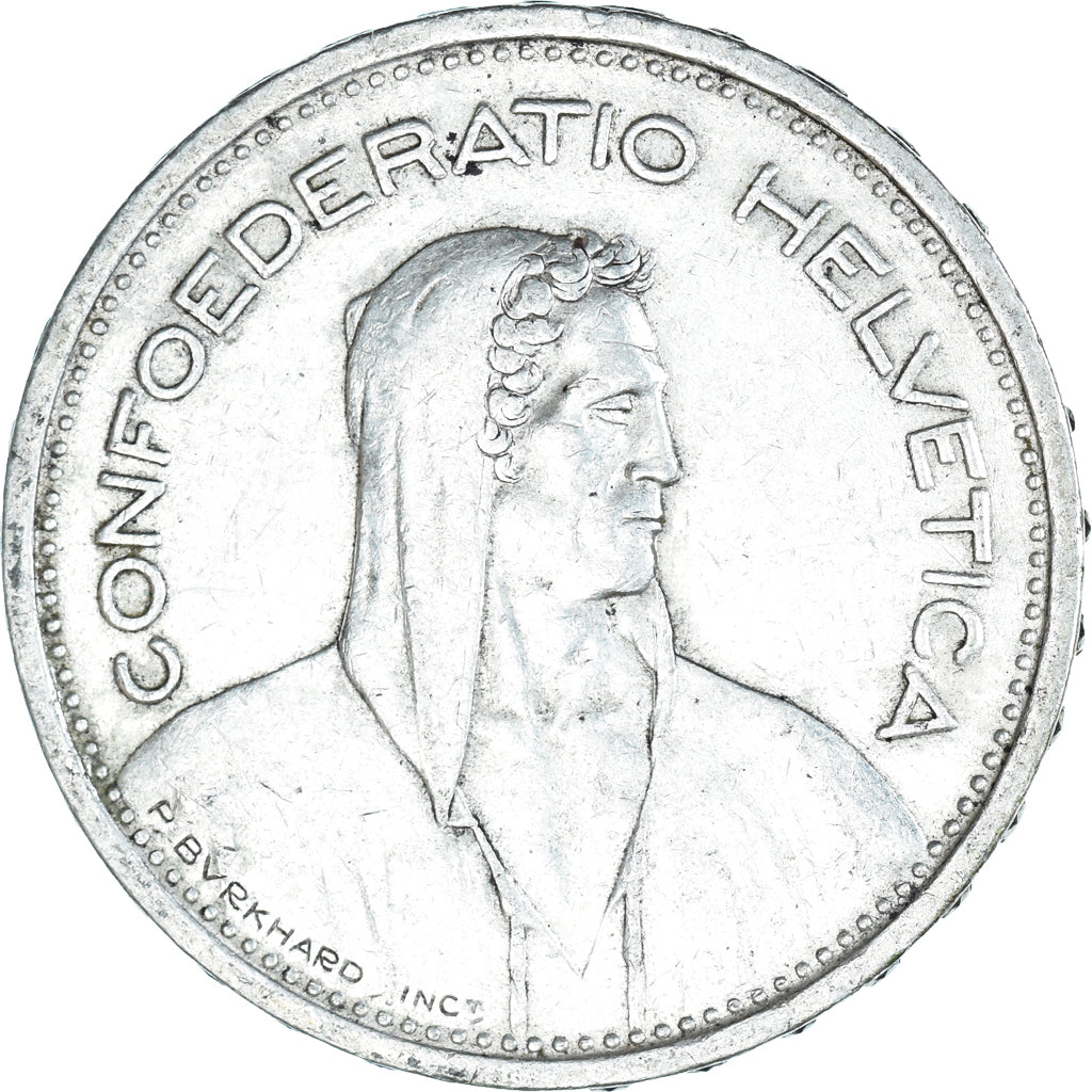 Coin, Switzerland, 5 Francs, 1954, Bern, AU(50-53), Silver, KM:40