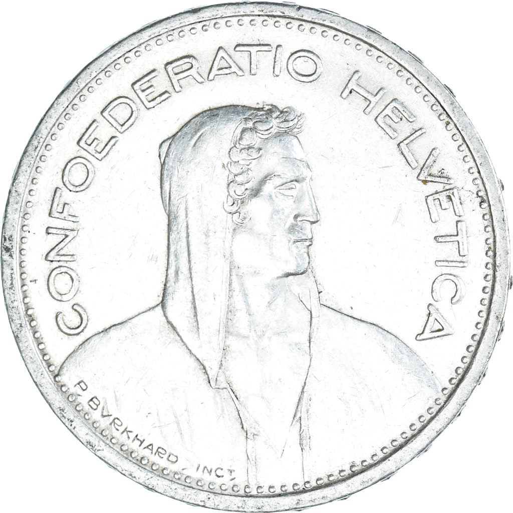 Moneta, Szwajcaria, 5 Francs, 1954, Bern, AU(50-53), Srebro, KM:40
