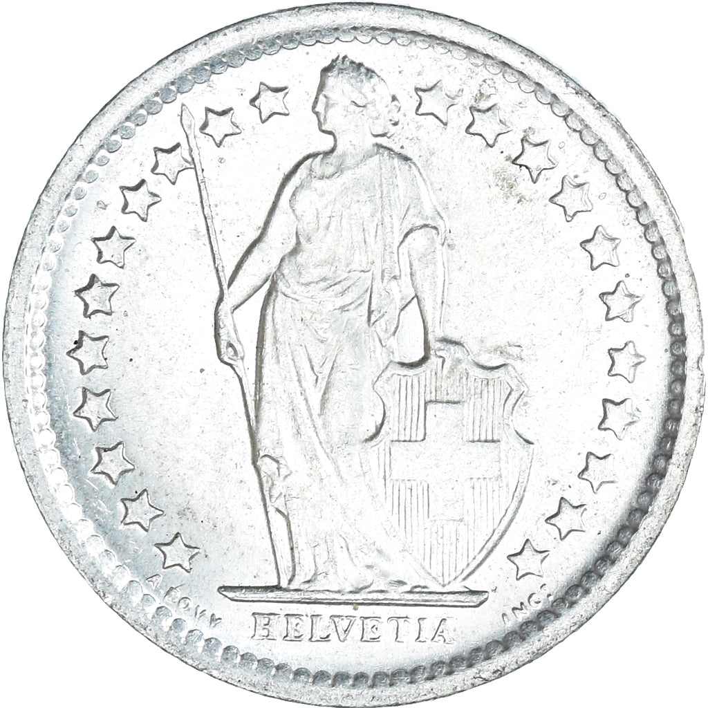 Coin, Switzerland, 1/2 Franc, 1965, Bern, MS(60-62), Silver, KM:23