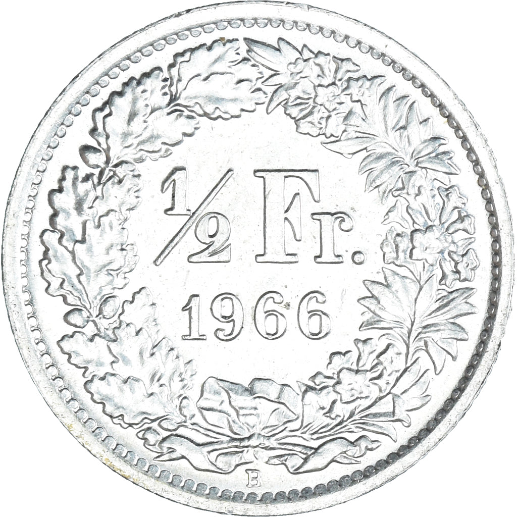 Moneta, Svizzera, 1/2 Franc, 1966, Bern, SPL, Argento, KM:23