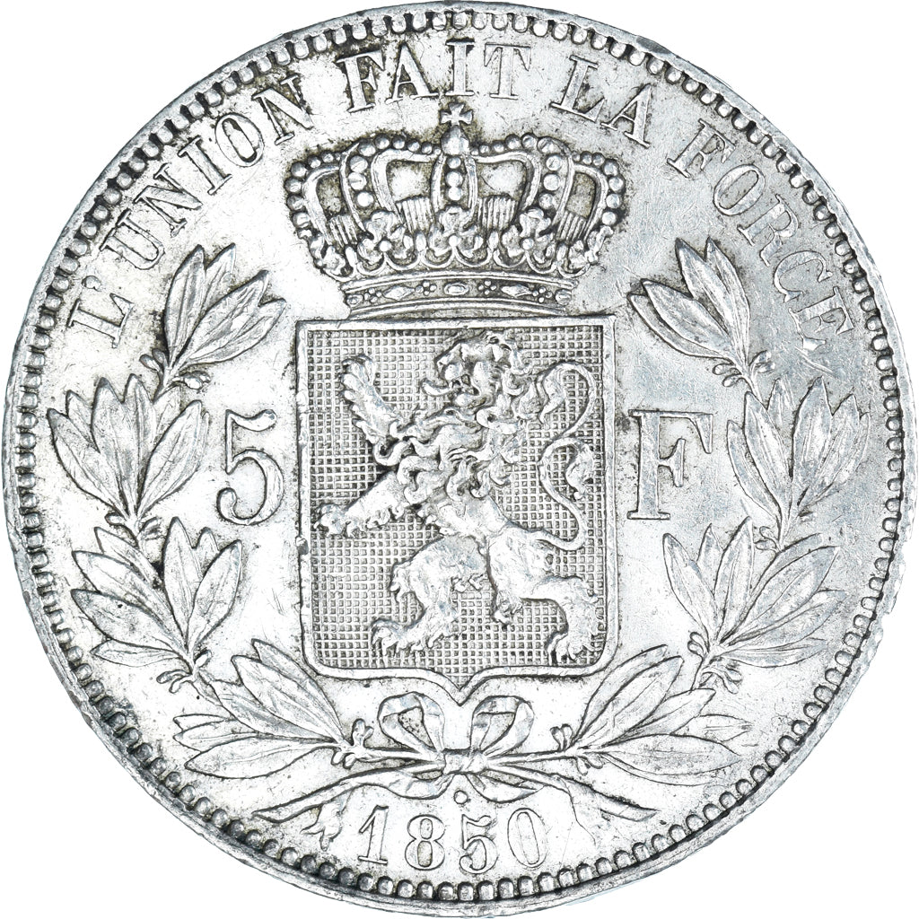 Monnaie, Belgique, Leopold I, 5 Francs, 5 Frank, 1850, SUP, Argent, KM:17