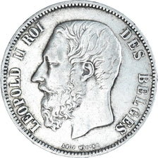 Coin, Belgium, Leopold II, 5 Francs, 5 Frank, 1868, Brussels, AU(50-53), Silver