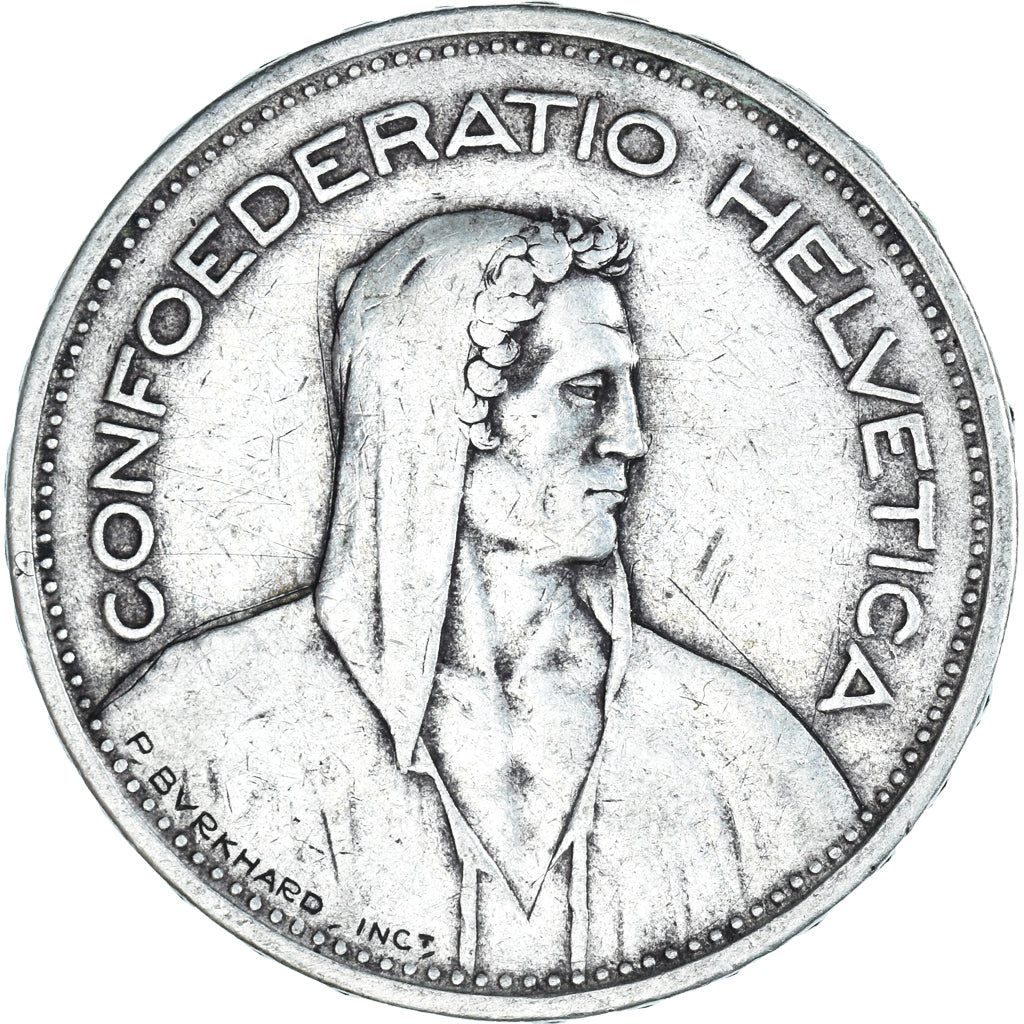 Coin, Switzerland, 5 Francs, 1933, Bern, EF(40-45), Silver, KM:40