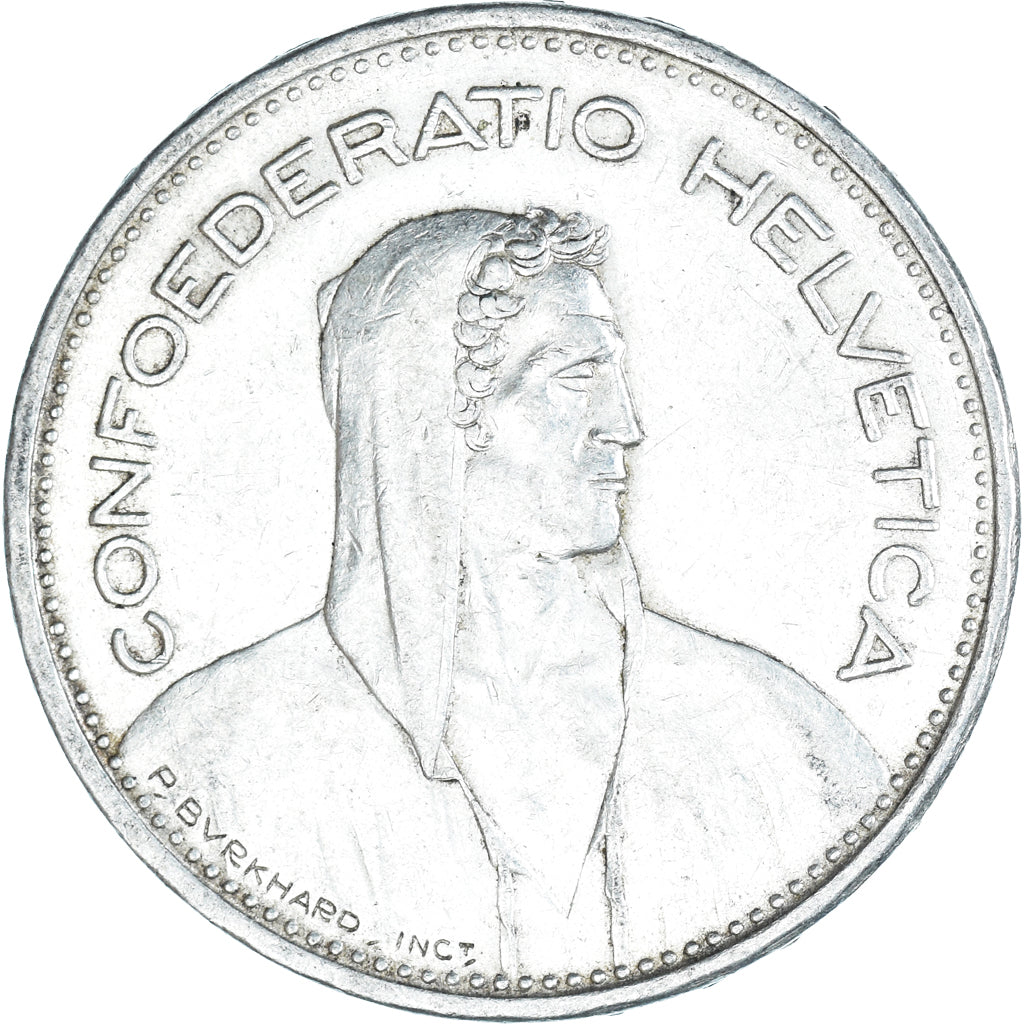 Coin, Switzerland, 5 Francs, 1940, Bern, AU(50-53), Silver, KM:40