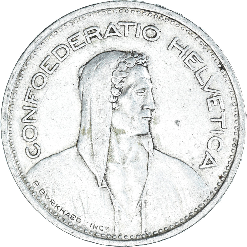 Coin, Switzerland, 5 Francs, 1953, Bern, EF(40-45), Silver, KM:40