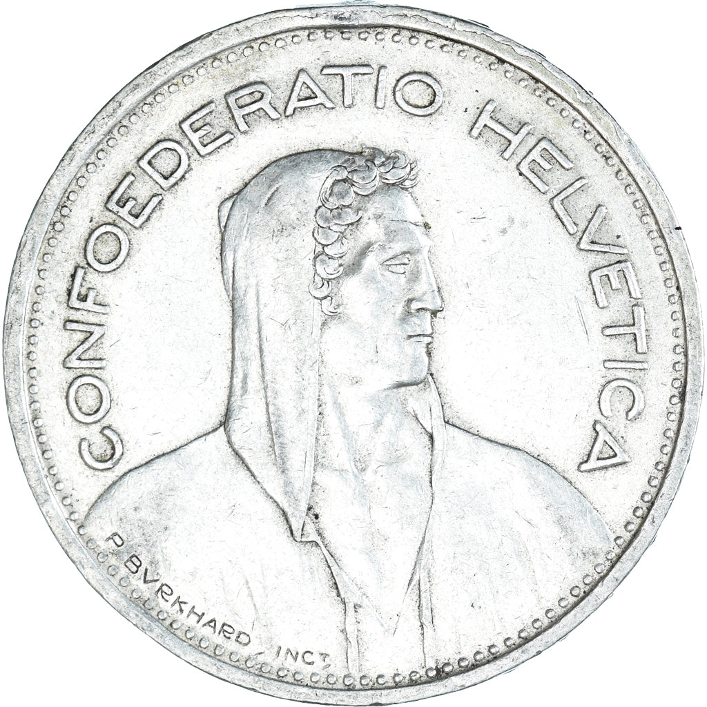 Coin, Switzerland, 5 Francs, 1954, Bern, EF(40-45), Silver, KM:40