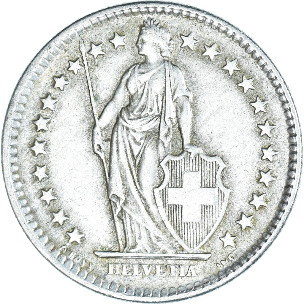Coin, Switzerland, 2 Francs, 1959, Bern, AU(50-53), Silver, KM:21