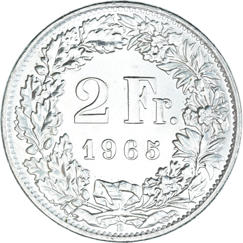 Moneta, Svizzera, 2 Francs, 1965, Bern, SPL, Argento, KM:21