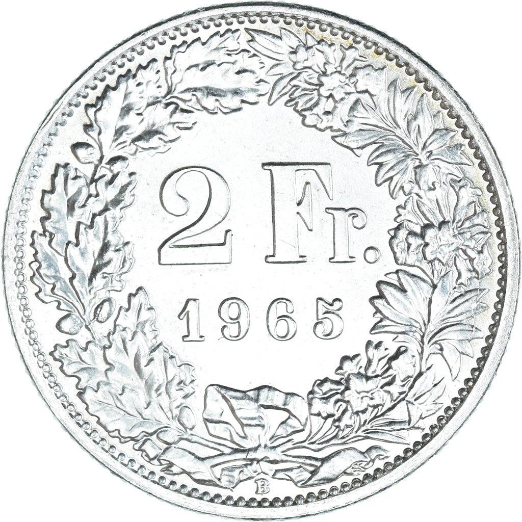 Moneta, Svizzera, 2 Francs, 1965, Bern, SPL, Argento, KM:21