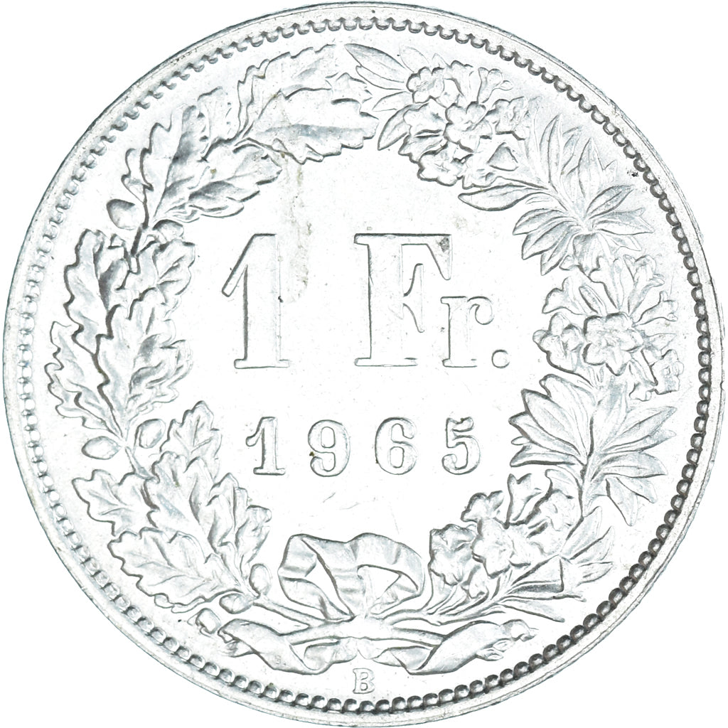 Moneta, Szwajcaria, Franc, 1965, MS(60-62), Srebro, KM:24