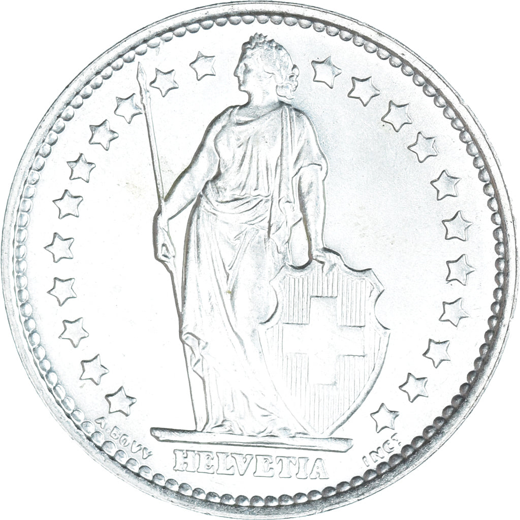 Moneta, Szwajcaria, Franc, 1967, Bern, MS(63), Srebro, KM:24