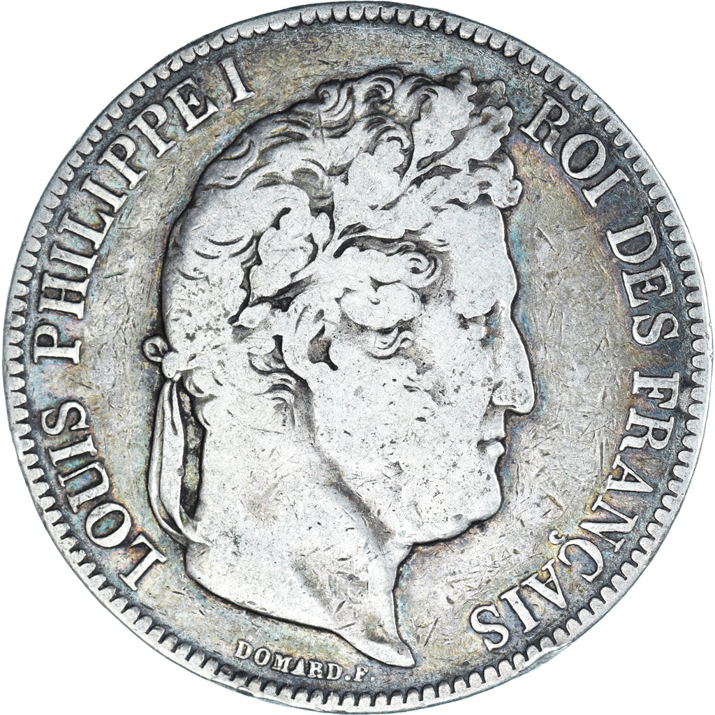 Moeda, França, Louis-Philippe, 5 Francs, 1842, Lille, VF(30-35), Prata