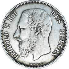 Coin, Belgium, Leopold II, 5 Francs, 5 Frank, 1868, Brussels, VF(30-35), Silver
