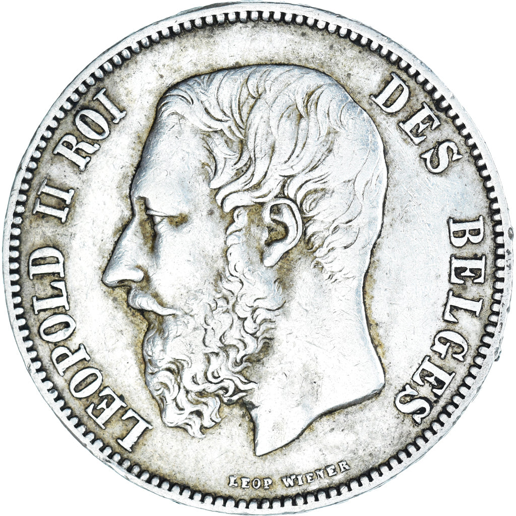 Coin, Belgium, Leopold II, 5 Francs, 5 Frank, 1873, EF(40-45), Silver, KM:24