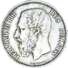 Coin, Belgium, Leopold II, 5 Francs, 5 Frank, 1873, EF(40-45), Silver, KM:24
