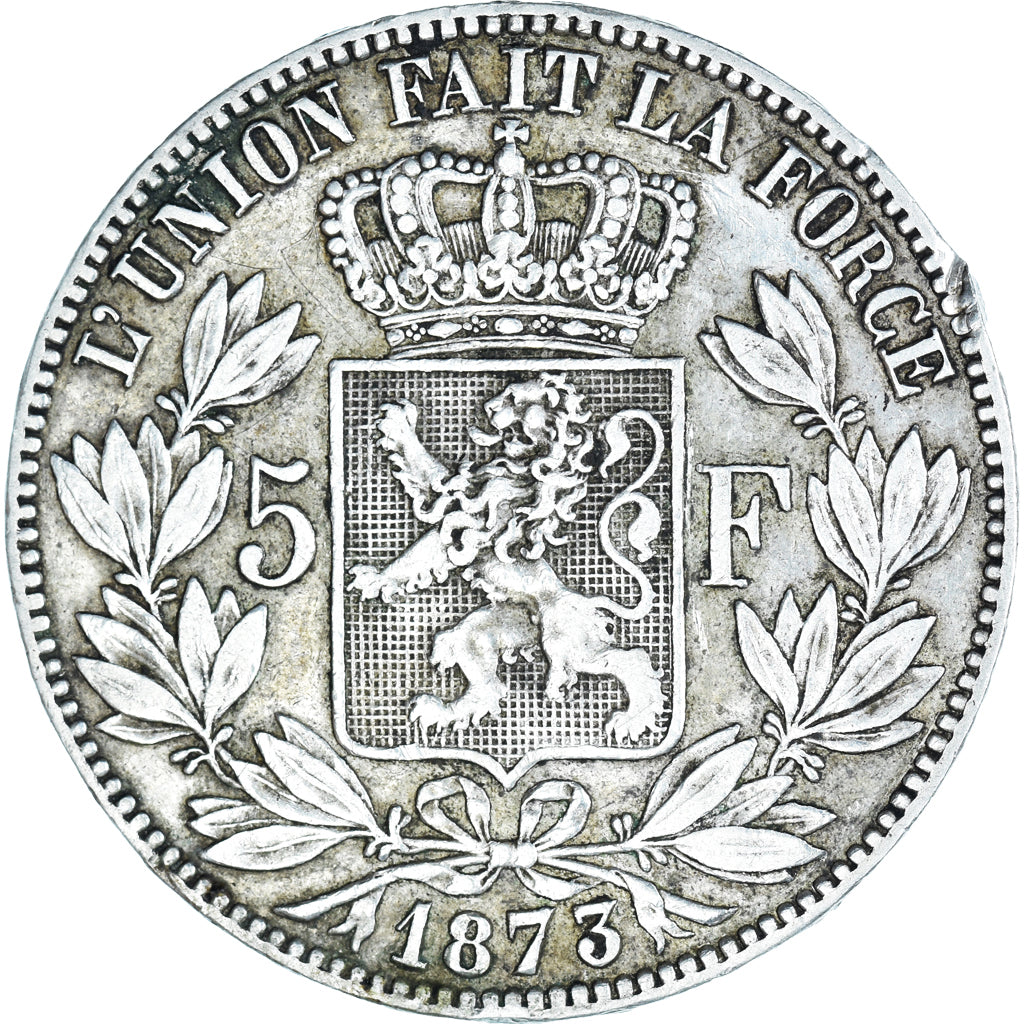 Coin, Belgium, Leopold II, 5 Francs, 5 Frank, 1873, EF(40-45), Silver, KM:24