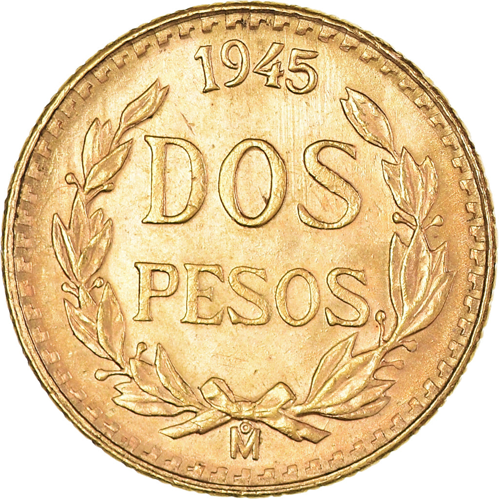 Münze, Mexiko, 2 Pesos, 1945, Mexico City, VZ, Gold, KM:461