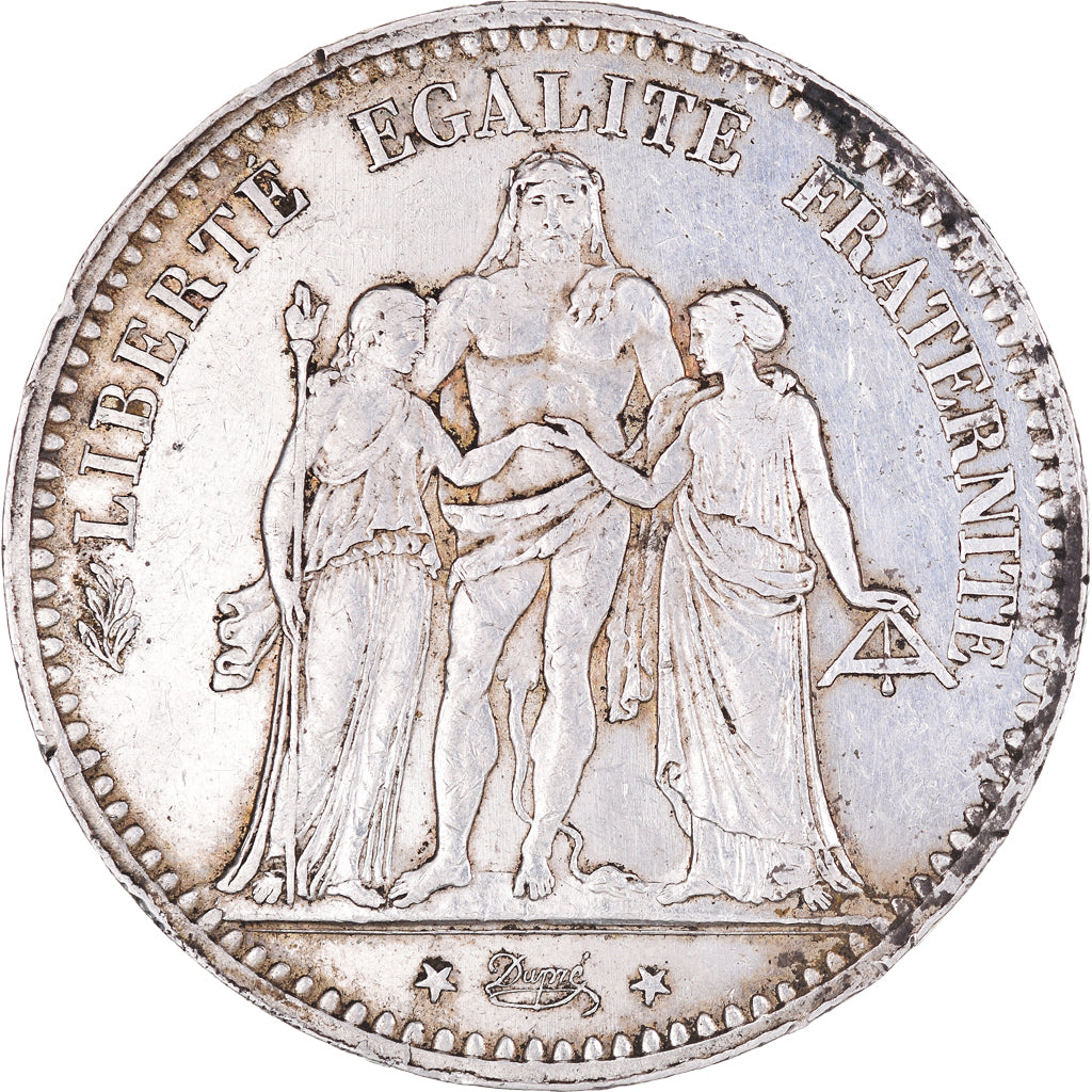 Moeda, França, Hercule, 5 Francs, 1875, Paris, VF(30-35), Prata, KM:820.1