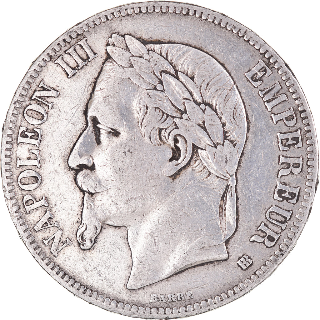 Coin, France, Napoleon III, 5 Francs, 1868, Strasbourg, VF(20-25), Silver
