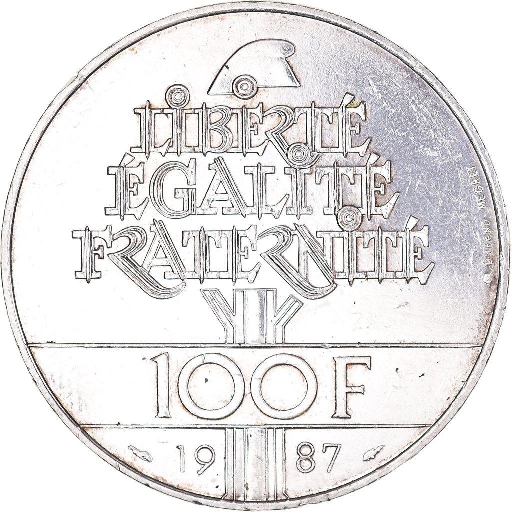 Münze, Frankreich, Lafayette, 100 Francs, 1987, SS, Silber, KM:962, Gadoury:902