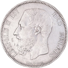 Monnaie, Belgique, Leopold II, 5 Francs, 5 Frank, 1868, TTB+, Argent, KM:24