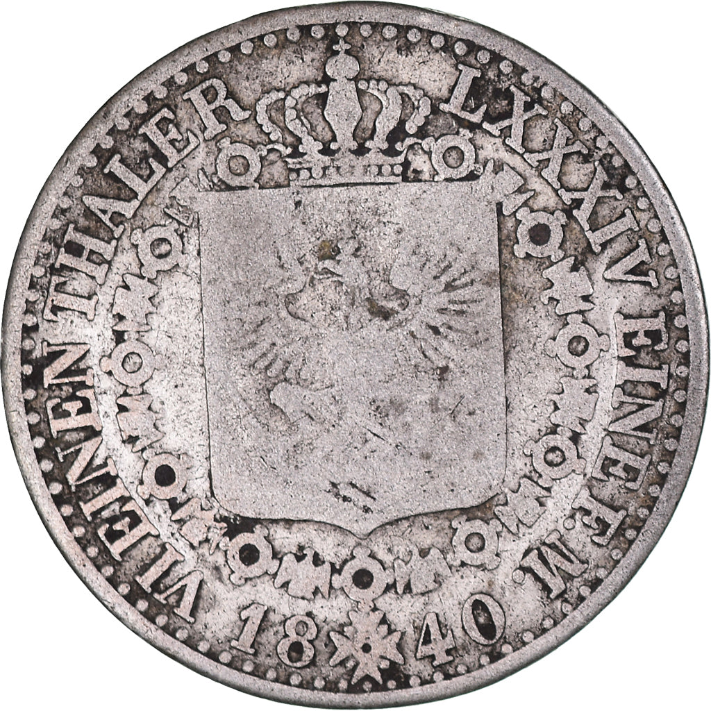 Coin, German States, PRUSSIA, Friedrich Wilhelm III, 1/6 Thaler, 1840