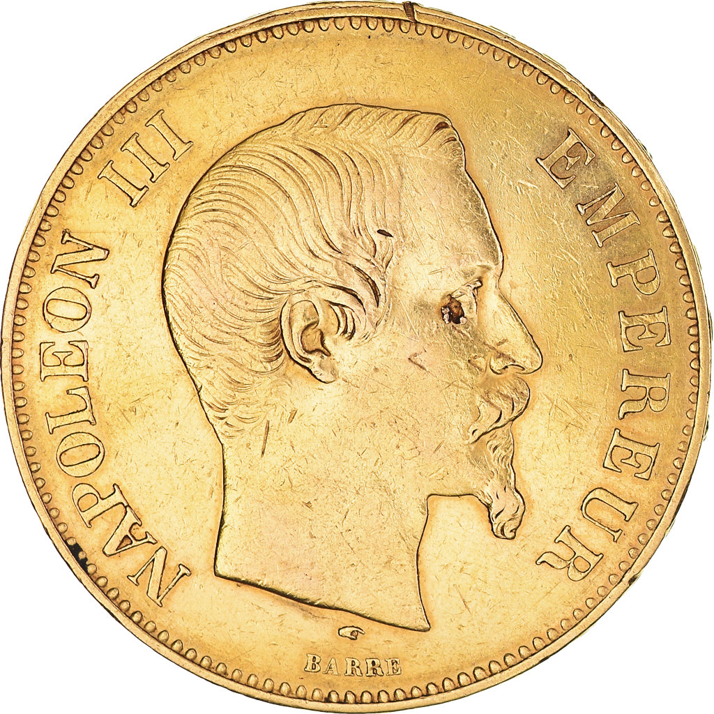 Coin, France, Napoleon III, 100 Francs, 1857, Paris, EF(40-45), Gold, KM:786.1