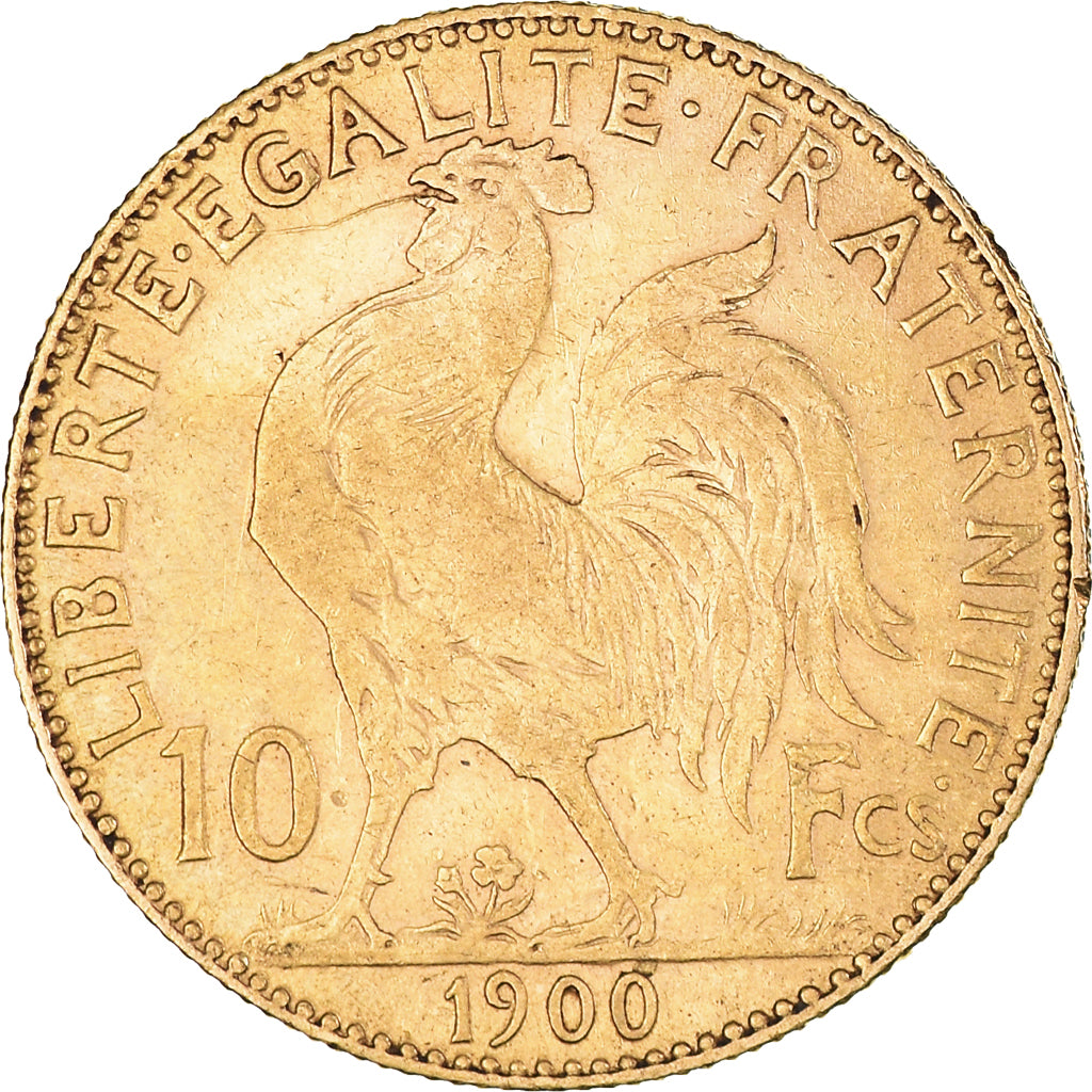 Munten, Frankrijk, Marianne, 10 Francs, 1900, Paris, Coq, ZF+, Goud, KM:846