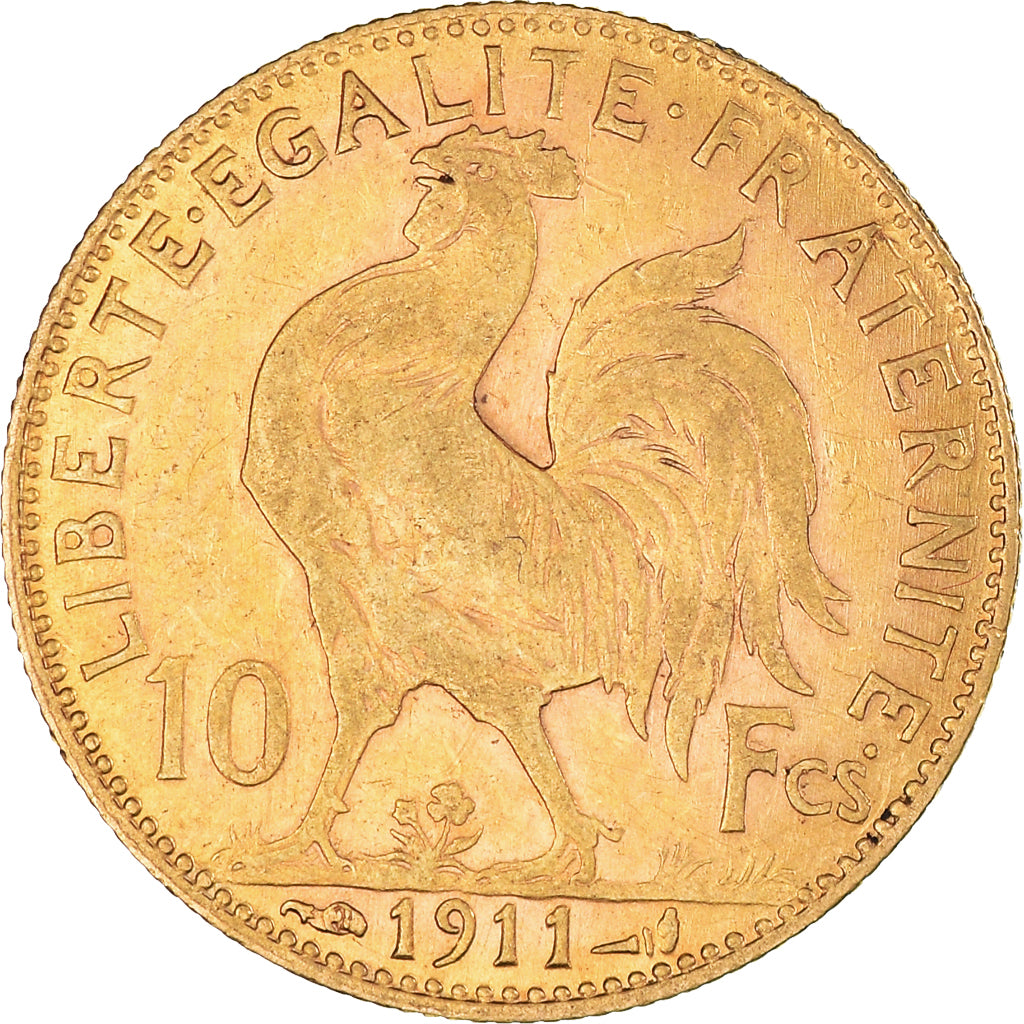 Moneta, Francia, Marianne, 10 Francs, 1911, Paris, SPL-, Oro, KM:846