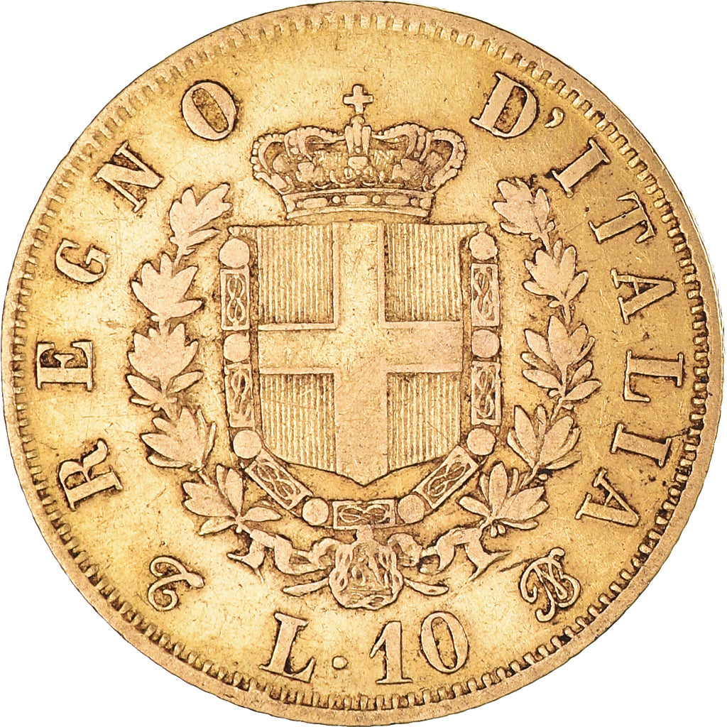 Coin, Italy, Vittorio Emanuele II, 10 Lire, 1863, Torino, EF(40-45), Gold