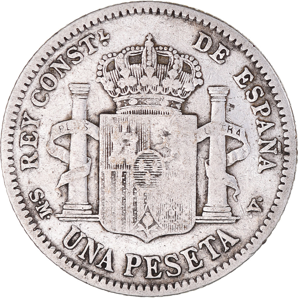 Moneda, España, Alfonso XIII, Peseta, 1904, BC+, Plata, KM:721