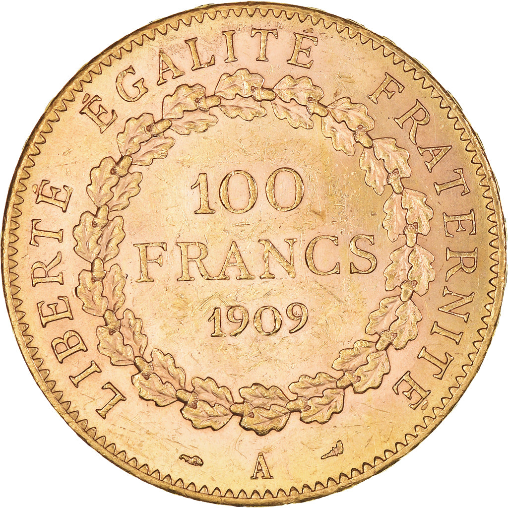 Münze, Frankreich, Génie, 100 Francs, 1909, Paris, VZ, Gold, KM:858