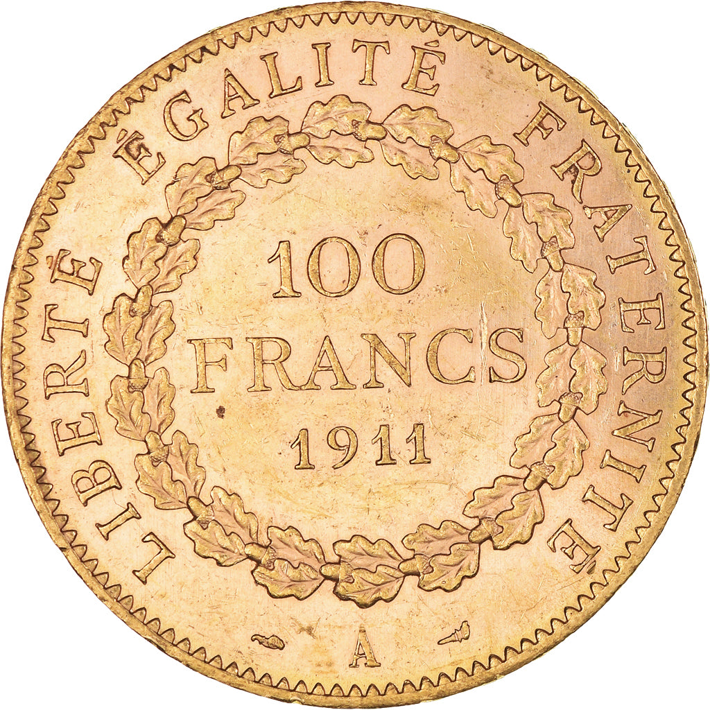 Coin, France, 100 Francs, 1911, Paris, AU(50-53), Gold, KM:858, Gadoury:1137a
