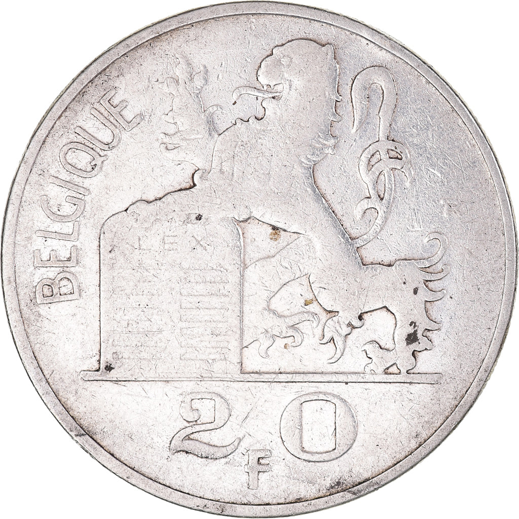 Coin, Belgium, 20 Francs, 20 Frank, 1949, Brussels, VF(30-35), Silver, KM:140.1