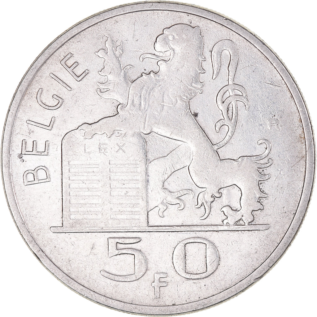 Coin, Belgium, 50 Francs, 50 Frank, 1950, AU(55-58), Silver, KM:137