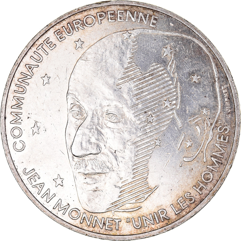 Coin, France, Jean Monnet, 100 Francs, 1992, Paris, EF(40-45), Silver, KM:1120