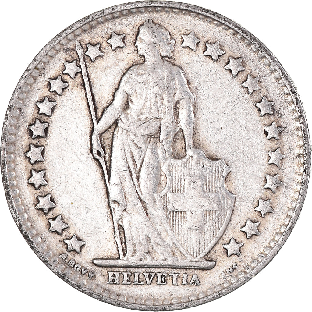 Munten, Zwitserland, 1/2 Franc, 1950, Bern, ZF+, Zilver, KM:23