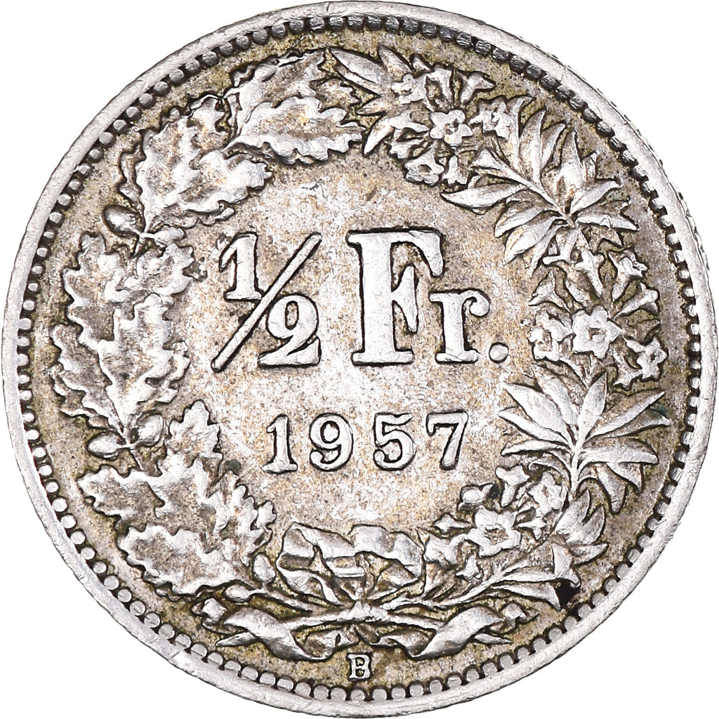 Munten, Zwitserland, 1/2 Franc, 1957, Bern, PR, Zilver, KM:23