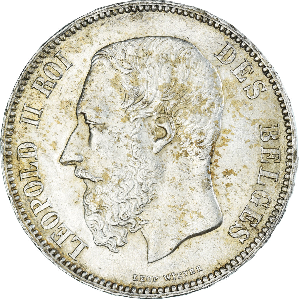 Moneta, Belgio, Leopold II, 5 Francs, 5 Frank, 1873, SPL-, Argento, KM:24