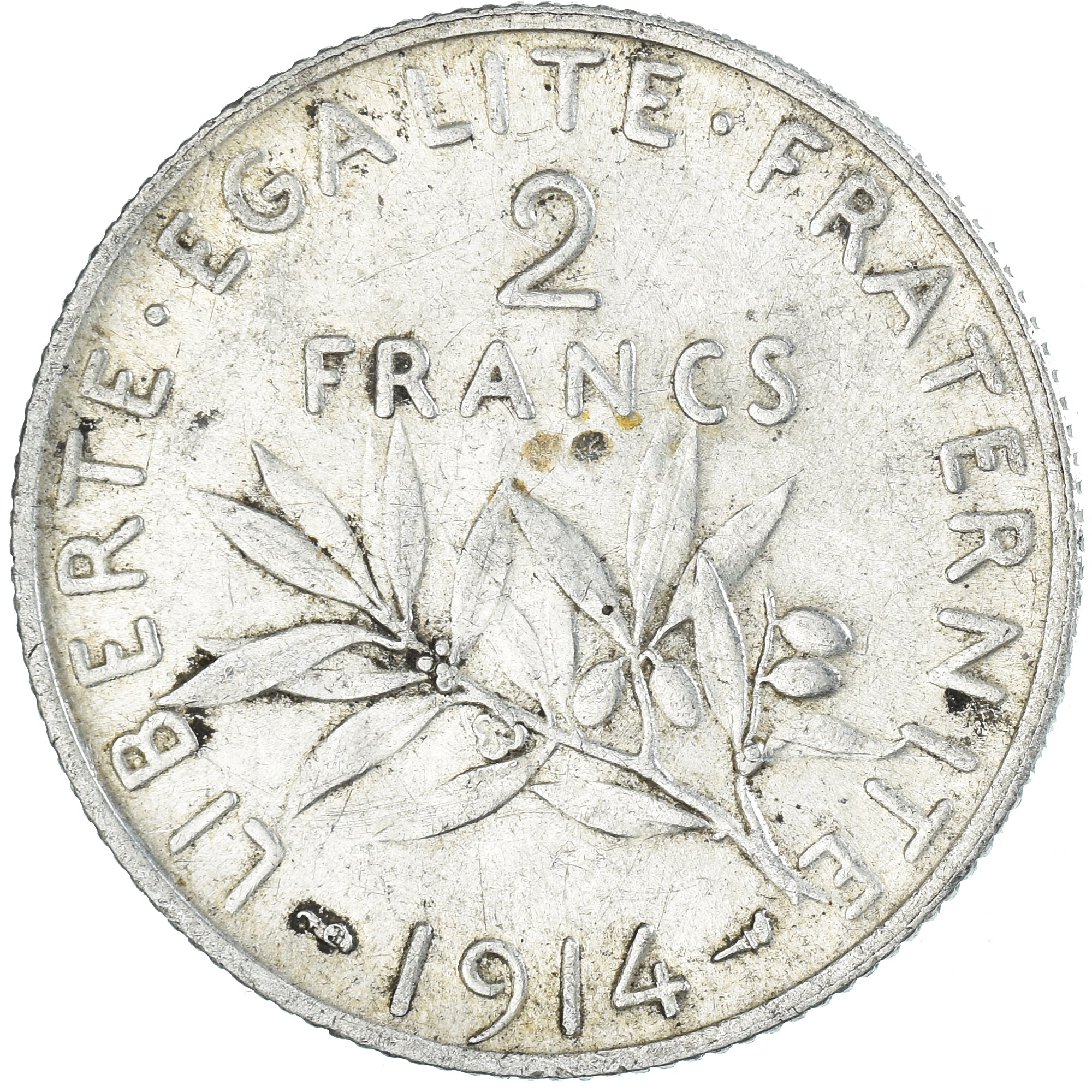 Coin, France, Semeuse, 2 Francs, 1914, Paris, AU(50-53), Silver, KM:845.1