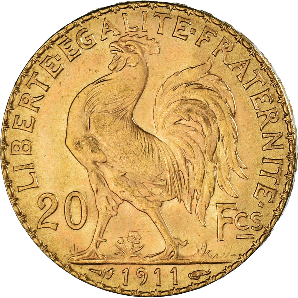 Coin, France, Marianne, 20 Francs, 1911, Paris, MS(63), Gold, KM:857
