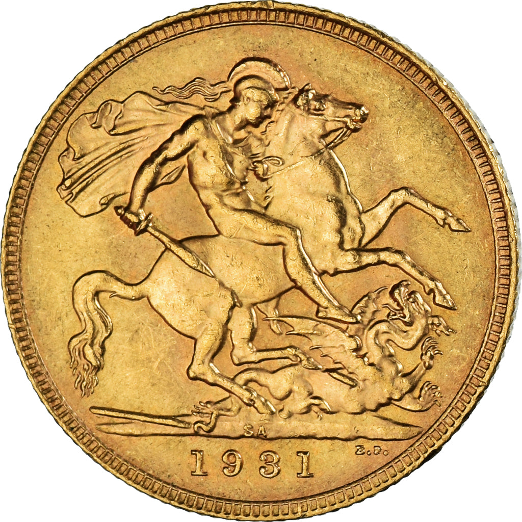 Coin, South Africa, George V, Sovereign, 1931, Pretoria, AU(55-58), Gold, KM:A22