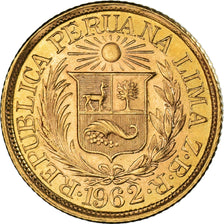 Moneda, Perú, 1/2 Libra, Pound, 1962, Lima, Lima, SC, Oro, KM:209