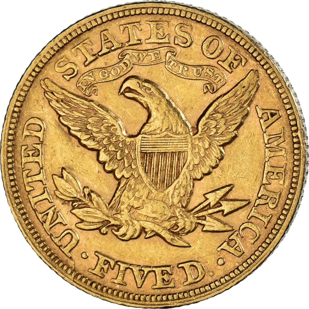 Moneda, Estados Unidos, Coronet Head, $5, Half Eagle, 1880, U.S. Mint