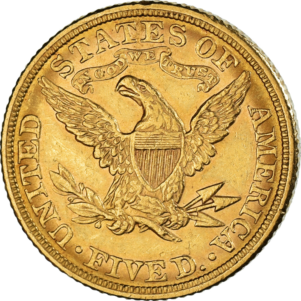 Moneda, Estados Unidos, Coronet Head, $5, Half Eagle, 1881, U.S. Mint