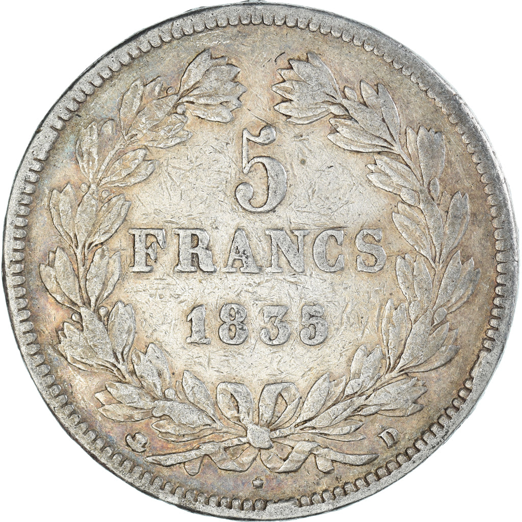 Monnaie, France, Louis-Philippe, 5 Francs, 1835, Lyon, TB+, Argent, Gadoury:678
