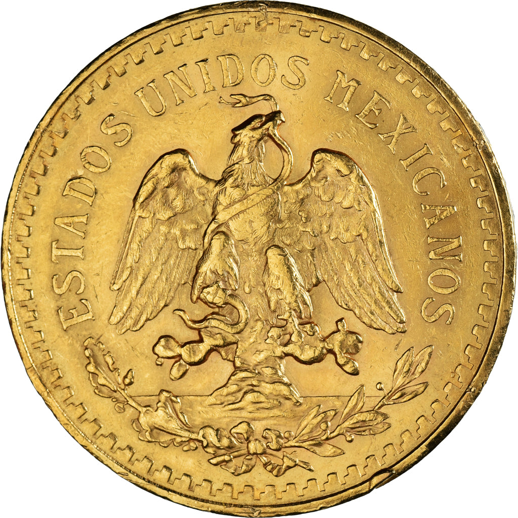 Moneda, México, 50 Pesos, 1928, Mexico City, EBC, Oro, KM:481