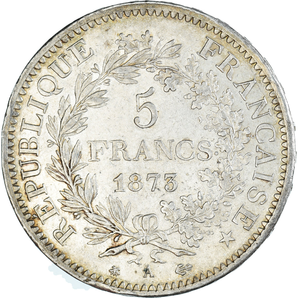 Moeda, França, Hercule, 5 Francs, 1873, Paris, AU(55-58), Prata, KM:820.1