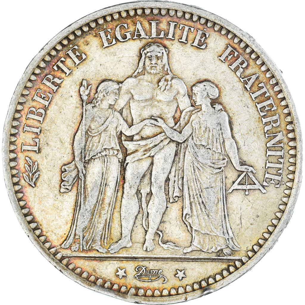 Moeda, França, Hercule, 5 Francs, 1873, Paris, EF(40-45), Prata, KM:820.1