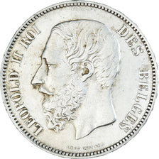 Munten, België, Leopold II, 5 Francs, 5 Frank, 1874, PR, Zilver, KM:24